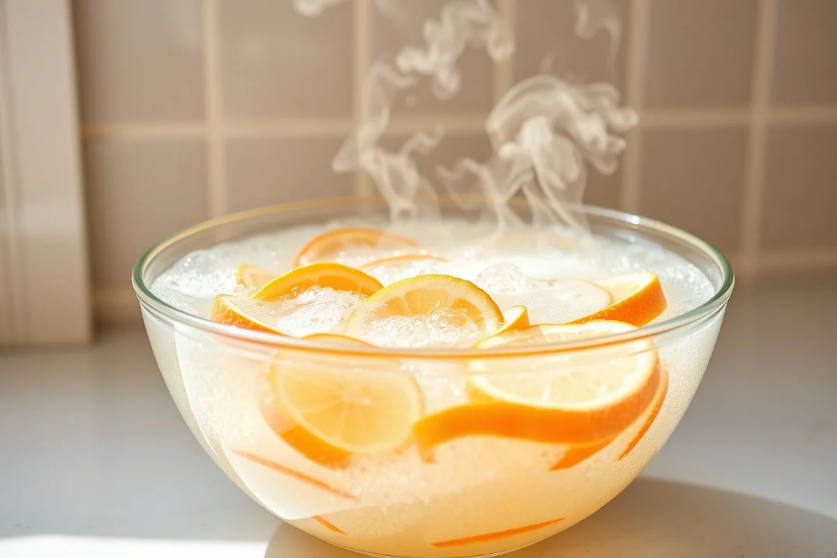 Boule d'eau bouillante avec infusion de vinaigre et d'agrumes