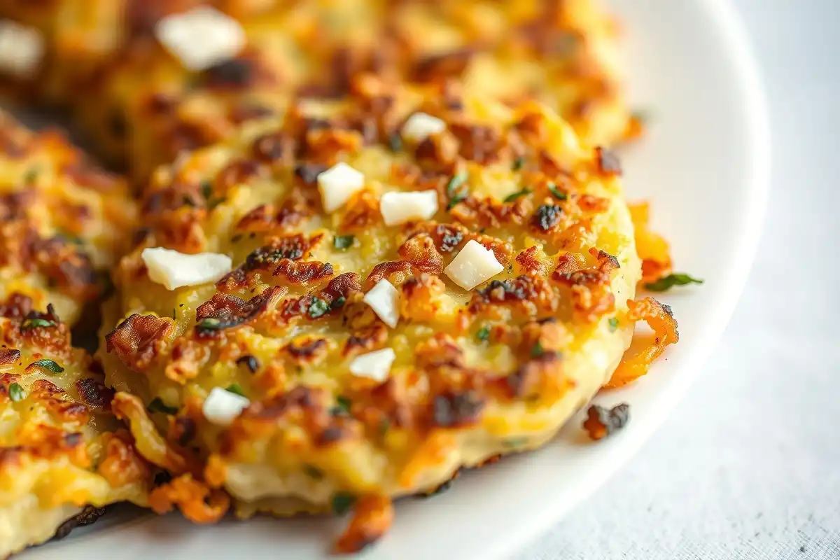 Gros plan sur des beignets de courgettes croustillants
