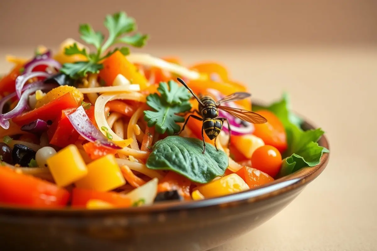 Gros plan sur un plat vibrant