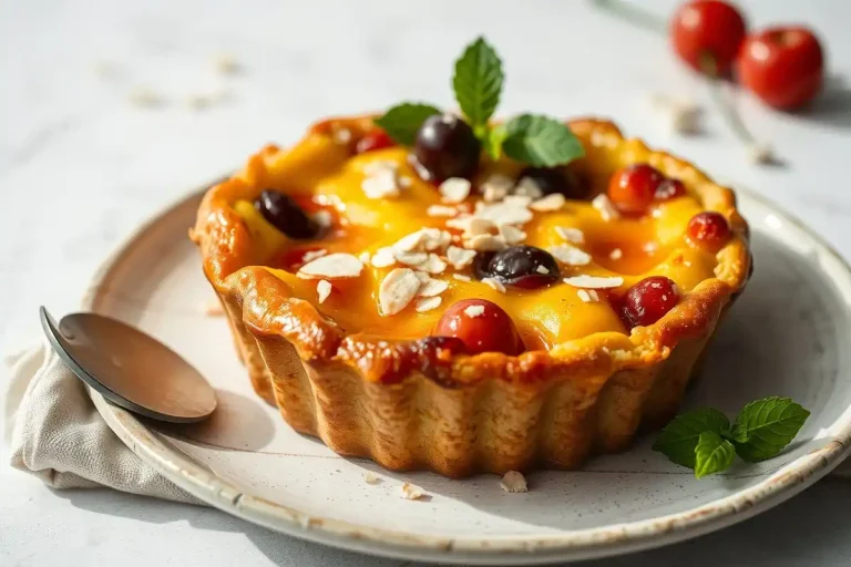 Détail du Clafoutis aux Mirabelles et Amandes