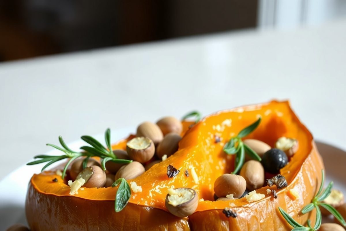 Plat De Courge Rotie Aux Herbes Et Noisettes (jpg)