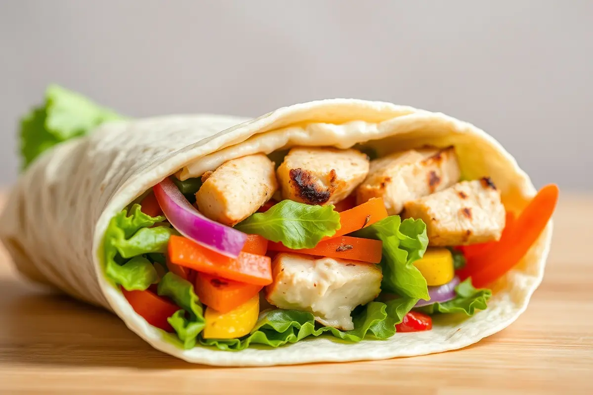 Gros plan sur un wrap coloré