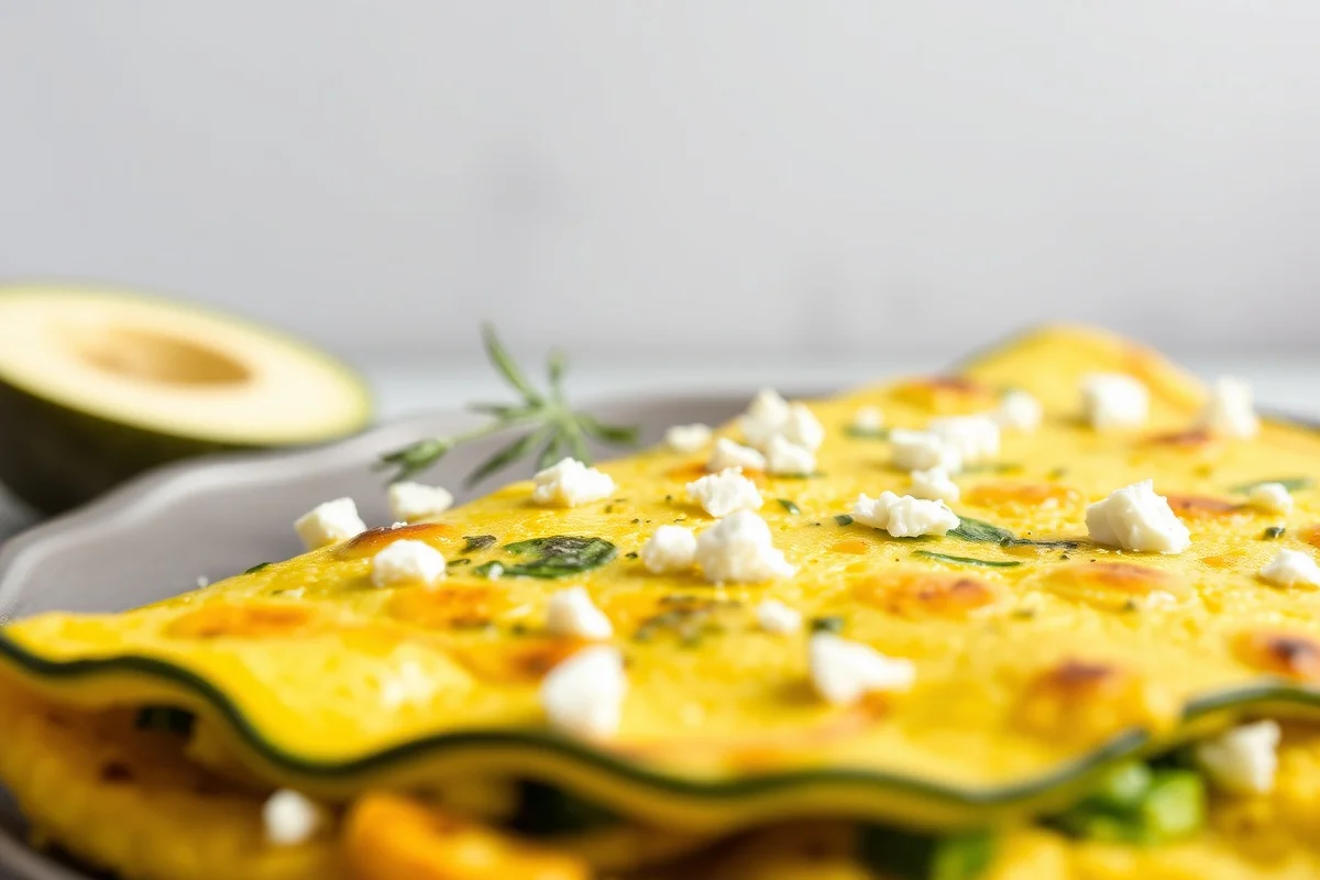 Photo d'une omelette courgette-feta