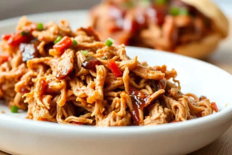 Plat de Minute Pulled Pork en gros plan