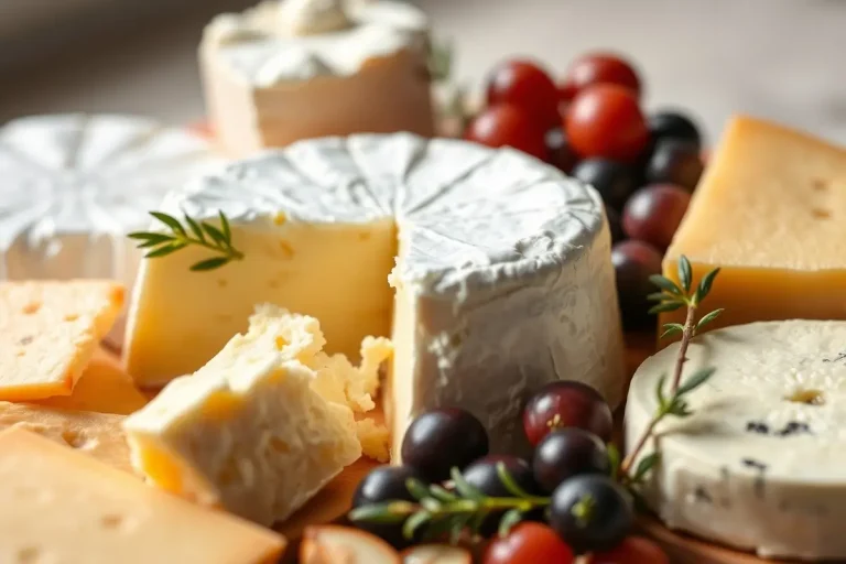 Gros plan sur un plateau de fromage avec Brie
