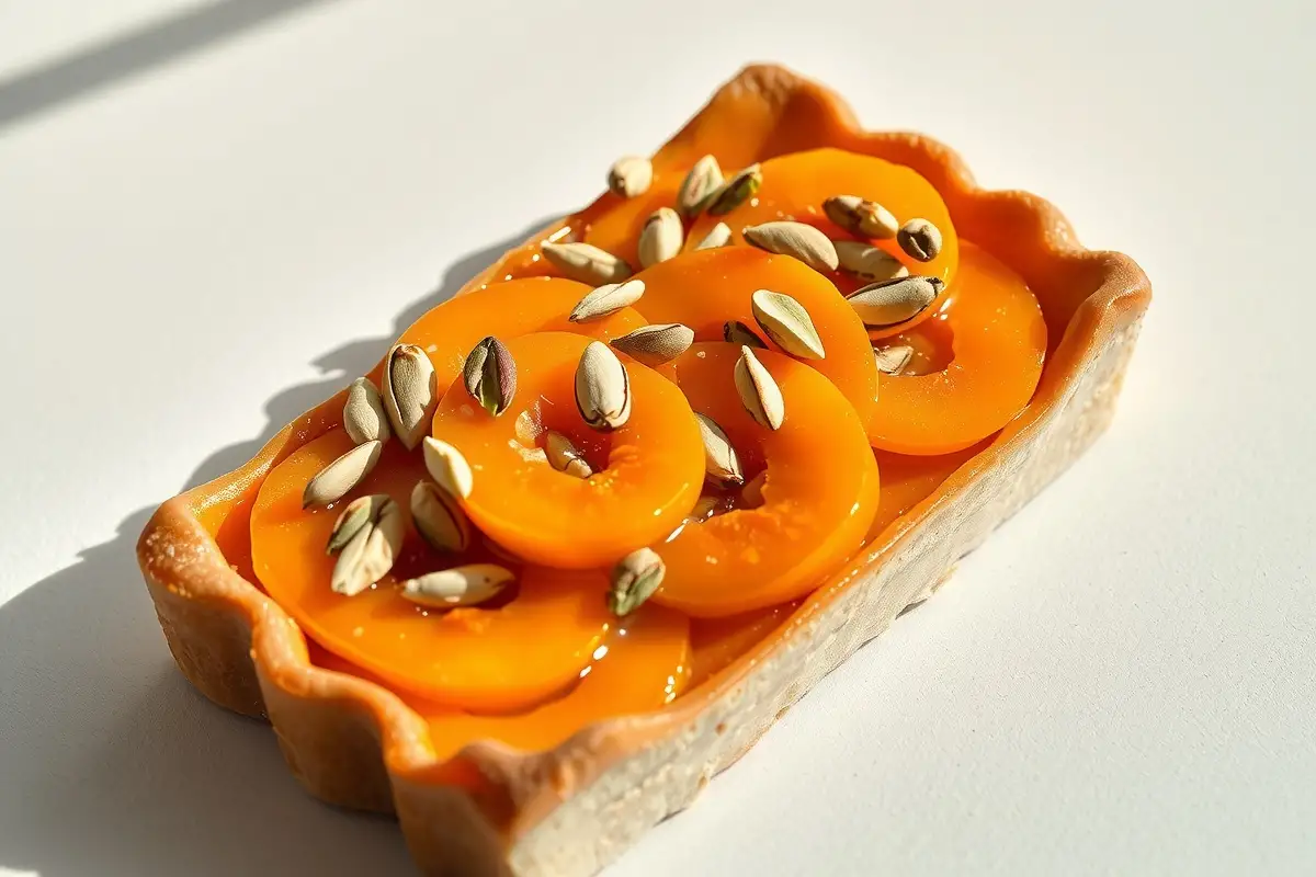 Photo réaliste de Tarte aux abricots et miel