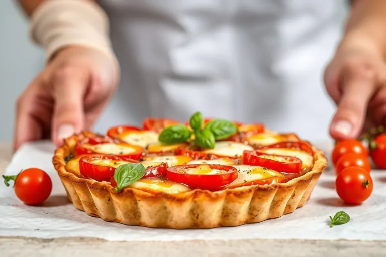Gros plan de la tarte tomate-moutarde