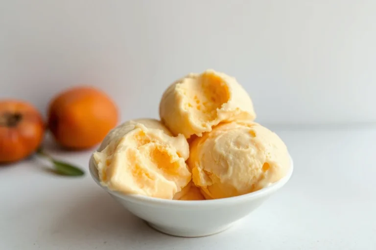 Gros plan de crème glacée à l'abricot