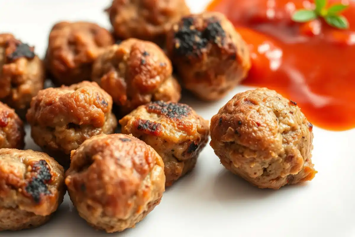 Gros plan sur des boulettes de viande appétissantes