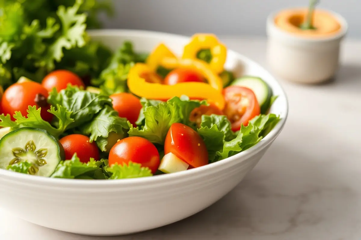 Gros plan sur une salade saine