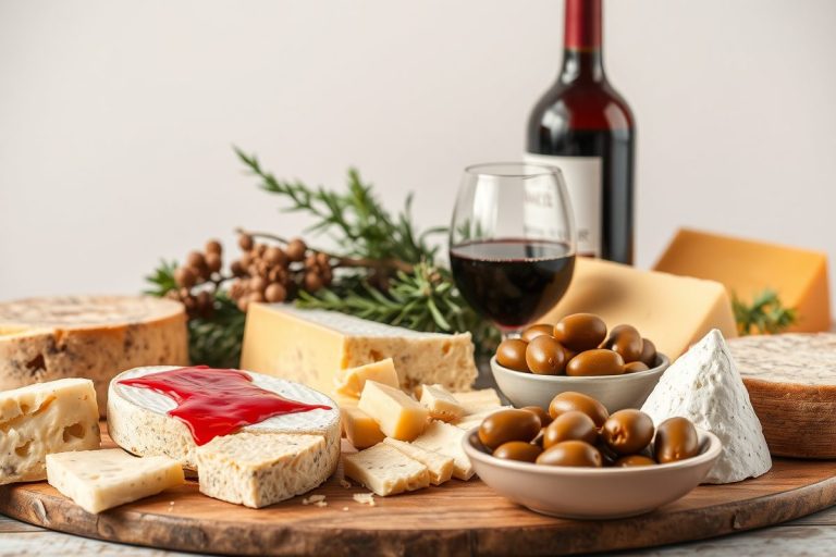 Table Festive Avec Fromages Et Vin (jpg)